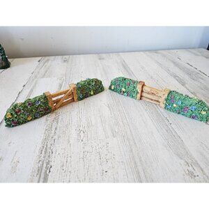 Easter‎ village gate flowers shrubs fence decor spring figurine